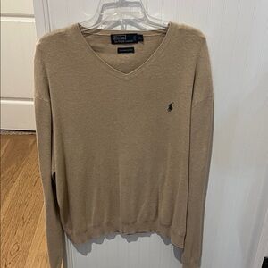 Polo by Ralph Lauren Men's Beige V-Neck Sweater